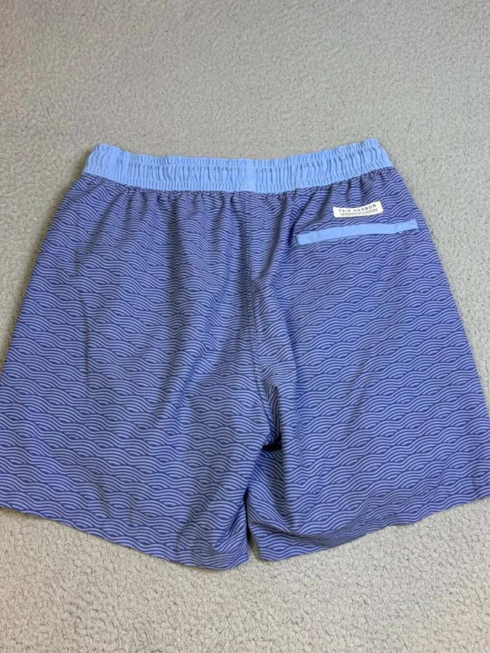 Fair Harbor Swim Shorts Trunks Mens Large Blue Drawstring Lined Beach Pool Surf